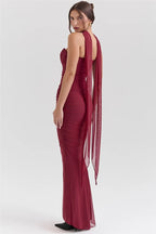 Elegant Wine Strapless Maxi Skirt Set Luxlife Brands
