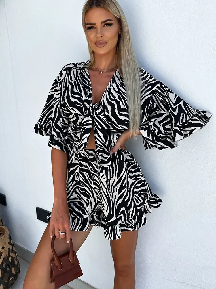 Sassy Print Jumpsuit Romper LUXLIFE BRANDS