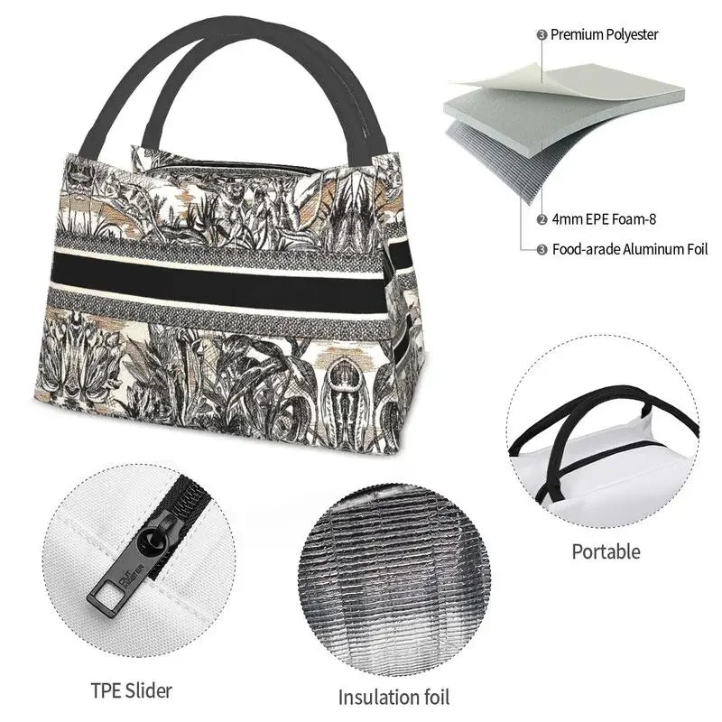 Fashion Luxury Kon Megat Ae Lunch Bag Cooler Thermal Insulated Lunch Tote Box for Women Kids School Work Picnic Food Bags Luxlife Brands