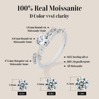 LUX FINE JEWELRY | Moissanite Round Cut 0.8ct D Color VVS1 925 SS Engagement Ring Luxlife Brands