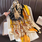 180*90cm Luxury Brand Spring Summer Autumn Women Clothing New Fashion Color matching printed silk scarf lady popular turba Luxlife Brands