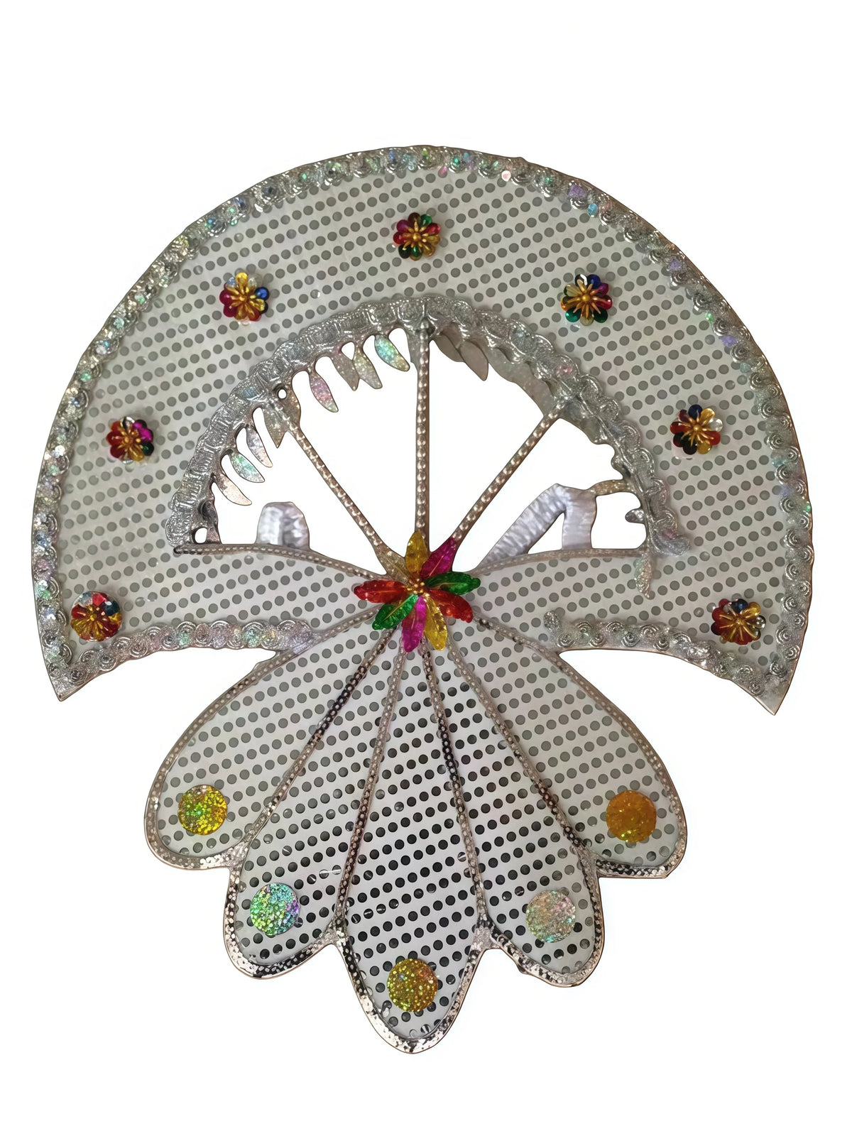 Sequined Butterfly-Style Costume Backpiece with Draped Chain