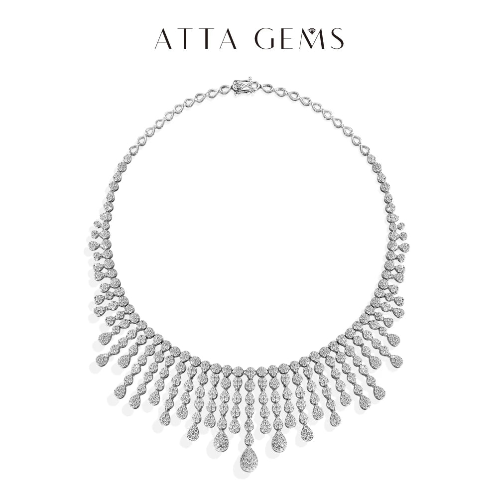ATTAGEMS Real Moissanite Jewelry Set for Women D VVS1 S925 Sterling Silver Luxury Ring Earrings Bracelet Necklace  Wedding Gifts Luxlife Brands