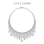 ATTAGEMS Real Moissanite Jewelry Set for Women D VVS1 S925 Sterling Silver Luxury Ring Earrings Bracelet Necklace  Wedding Gifts Luxlife Brands
