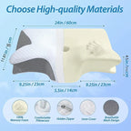 1pc Memory Foam Cervical Pillow, 2 in 1 Ergonomic Contour Orthopedic Pillow for Neck Pain, Contoured Support Pillows,Neck Pillow Luxlife Brands