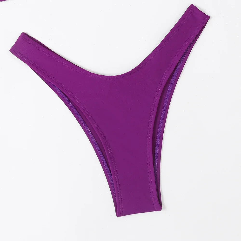 Hot Sale Of The Season New Pure Color Sexy Quick Dry Tight Bikini Swimwear for Holiday Hot Girl Cross-Border Bikini Set Women's Luxlife Brands