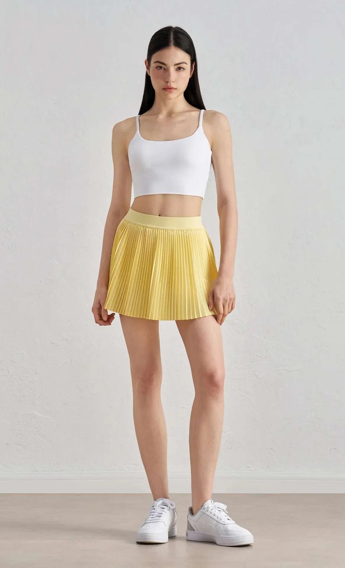 Solid Color Women Tennis Skirts High Waist Yoga Tennis Shorts Dress With Pockets Pleated Pocket Skirt Anti-Exhaust Quick Dry