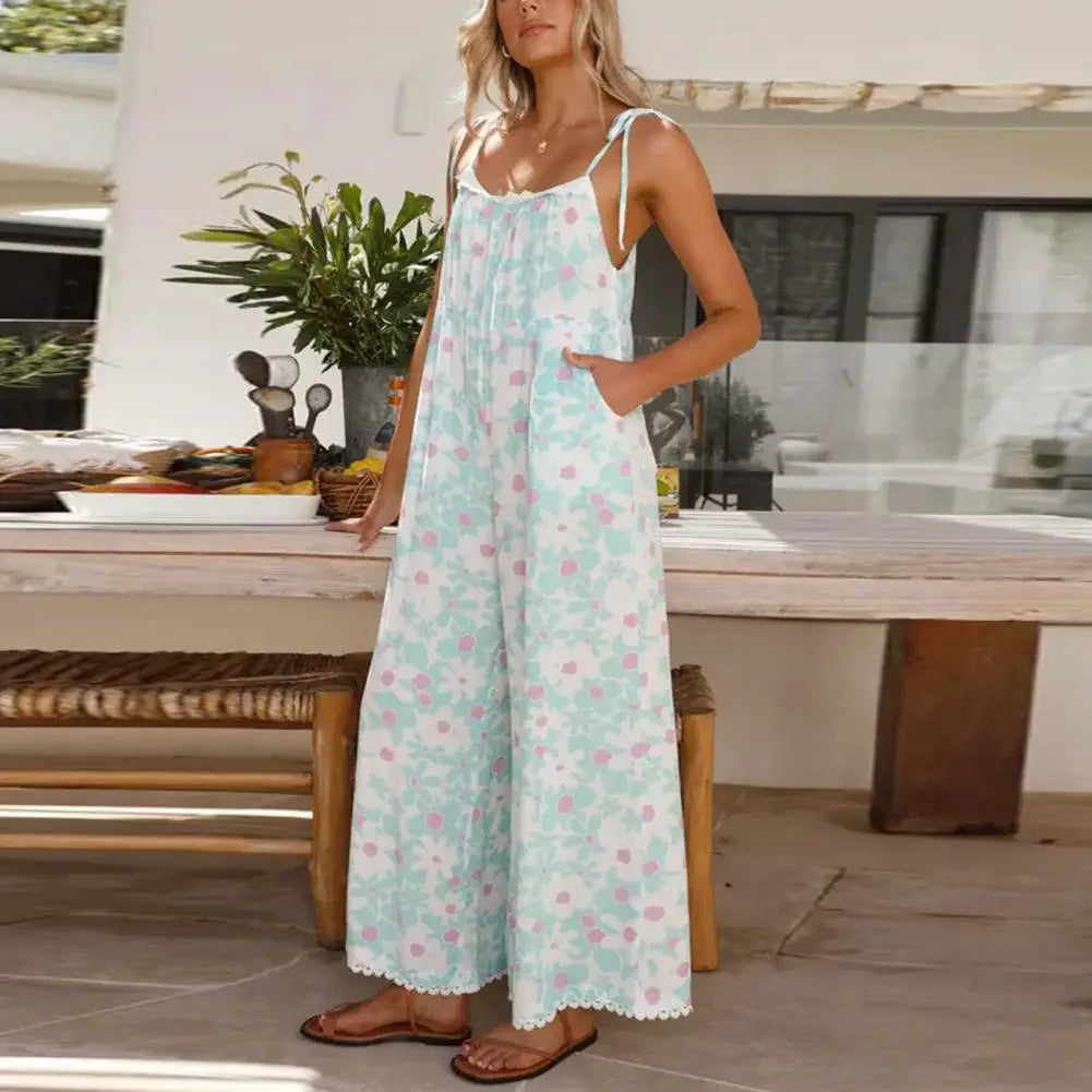 Delilah Wide Leg Jumpsuit With Pockets LUXLIFE BRANDS