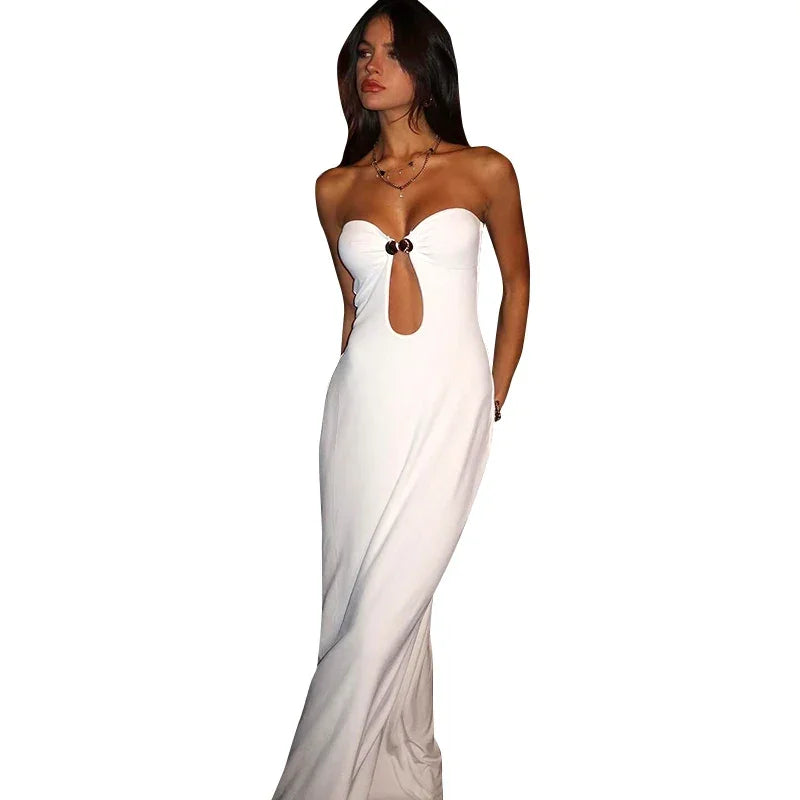 The Palm Goddess Strapless Maxi Dress