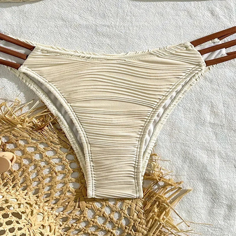 Italia Textured Low Rise Bikini Luxlife Brands