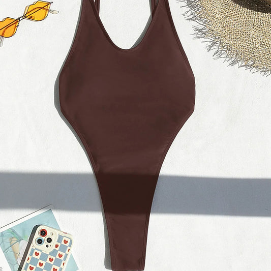 Hot-selling backless one-piece swimsuit sexy and thin swimsuit women's bikini beachwear 2025 new