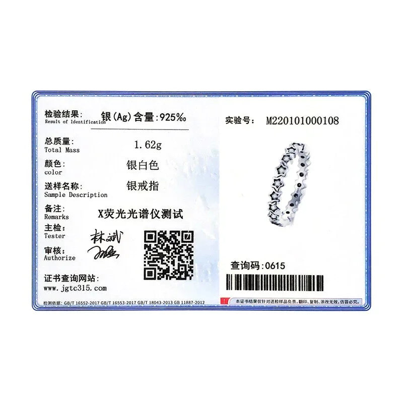 Luxury Original Delicate Solid 925 Sterling Silver stars Finger Ring Authentic Real Clear CZ Jewelry For Women Wedding Gift LUXLIFE BRANDS