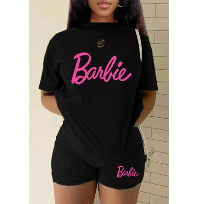Casual Barbie T Shirt and Shorts Lounge Set