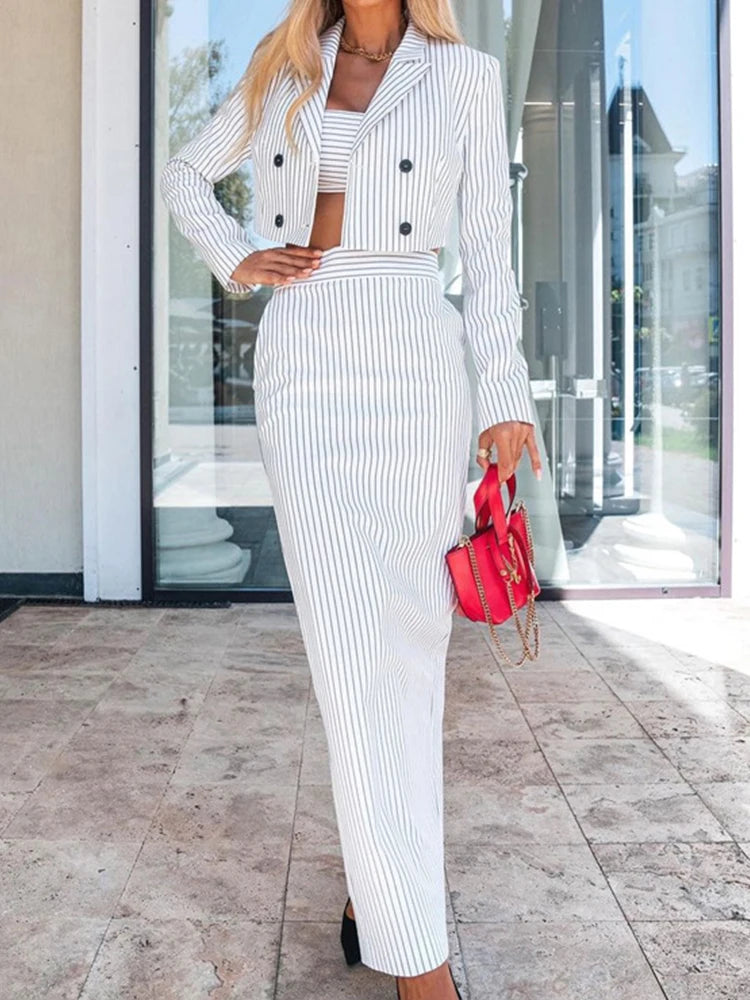 Monaco Striped Maxi Skirt Set