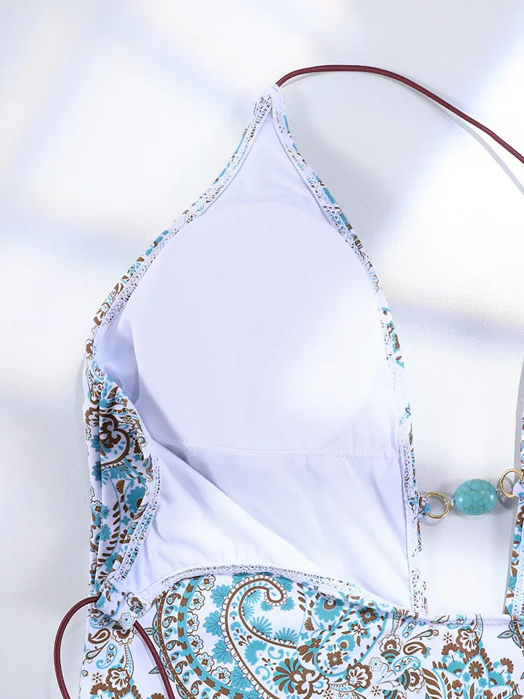 Miyouj Solid Color Swimwear Women's Swimsuit Bandage One Piece Suit High Waist Beachwear High Cut Bathsuit Hollow Out Swimsuits