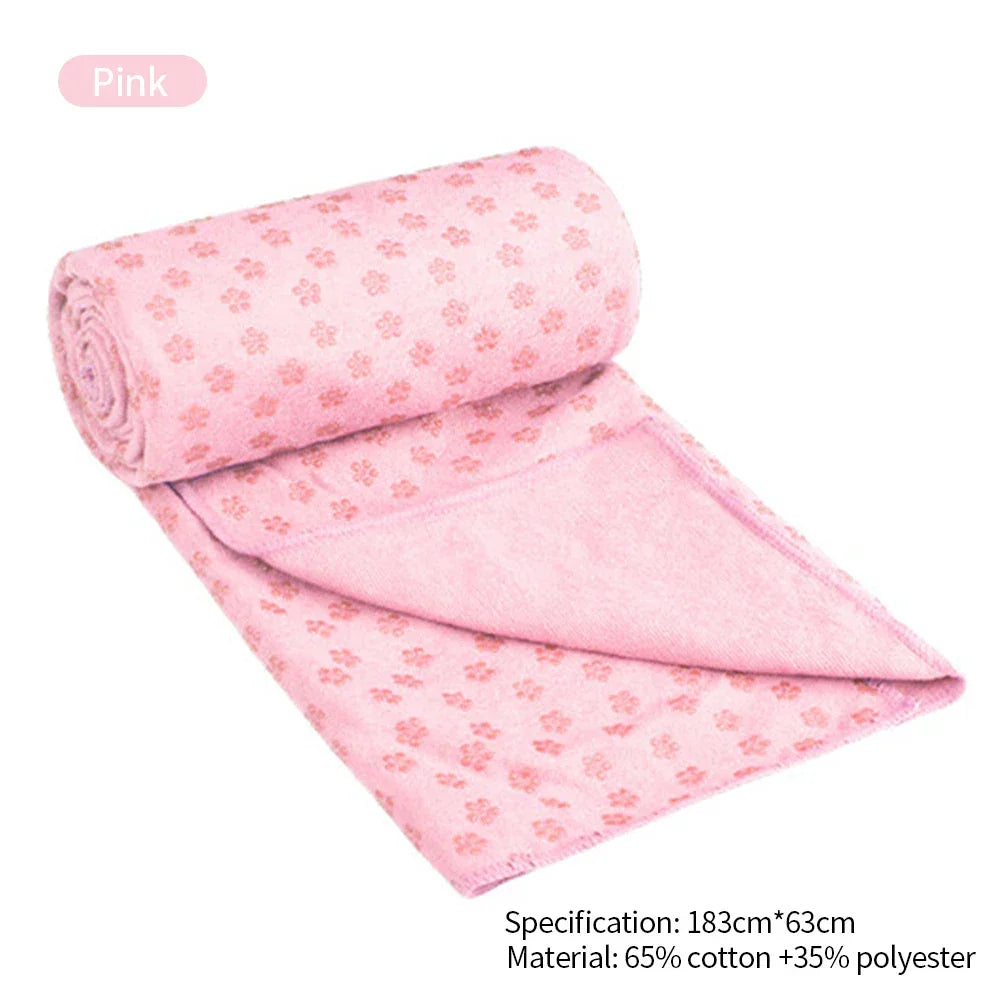 Yoga Mat Cover Towel Non-Slip Sweat Absorbent Solid Foldable Portable Pilates Exercise Sports Travel Fitness Blanket 183CM*63CM