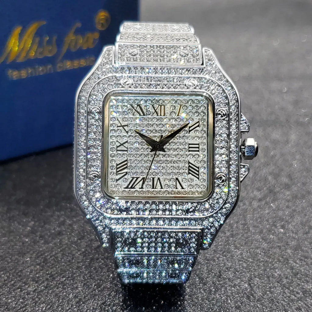 Bling Designer Moissanite Quartz Watch LUXLIFE BRANDS