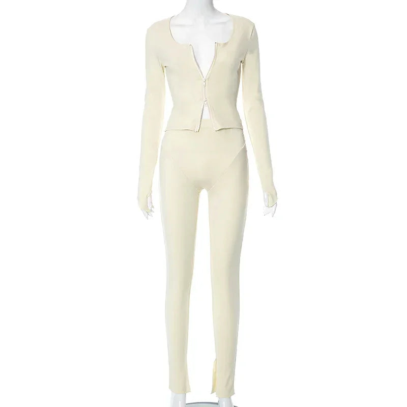 Zip Long Sleeve Bodysuit LUXLIFE BRANDS