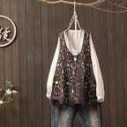 2024 Women Beach Crochet Daily Hollow Out Knit Loose-fitting Round Collar Spaghetti Strap Crop Top Scalloped Loose Vest L45 Luxlife Brands