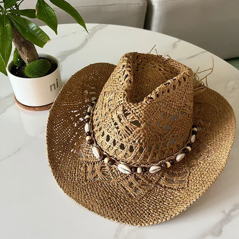 Vintage Boho Beach Straw Hat Luxlife Brands