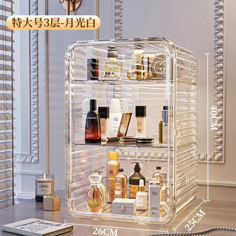 Transparent Cosmetic Box Makeup Jewelry Drawer Multifunctional Organizer Home Storage Box Light Luxury Cosmetic Organizer