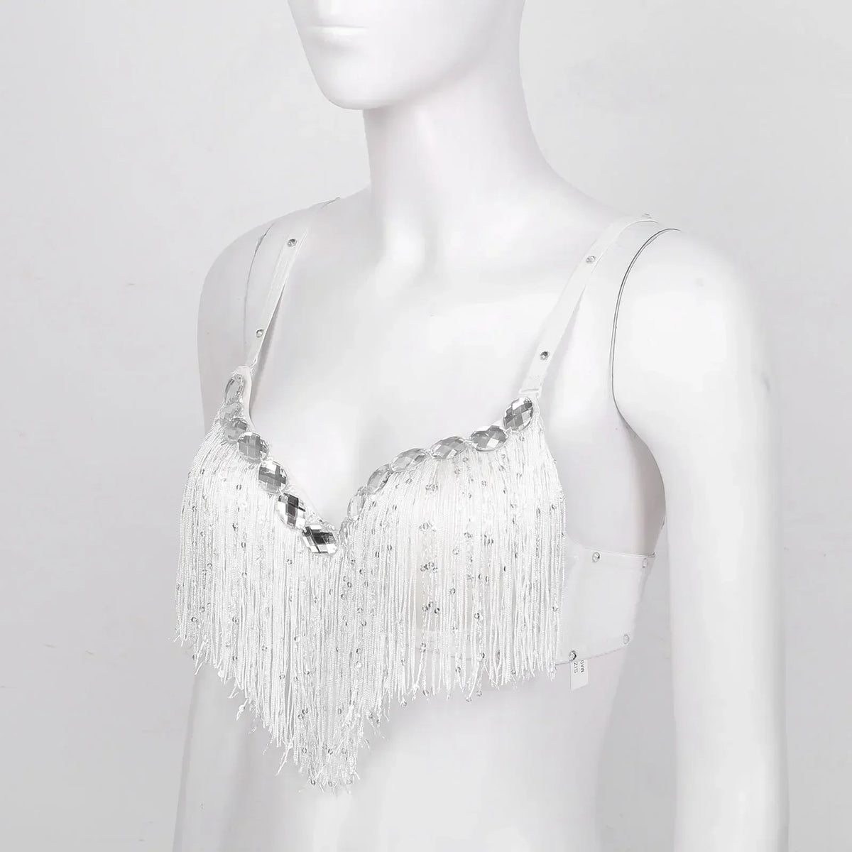The Stardust Oasis Sirena – Sequined Tassel & Rhinestone Push-Up Belly Dance Bra Top
