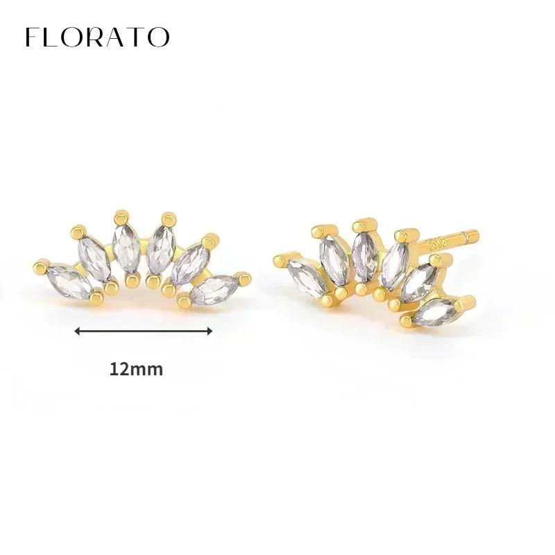 Luxury white crystal zircon earrings 925 sterling silver ear needles Hoop gold earrings For women Fashion Luxury Wedding Jewelry Luxlife Brands