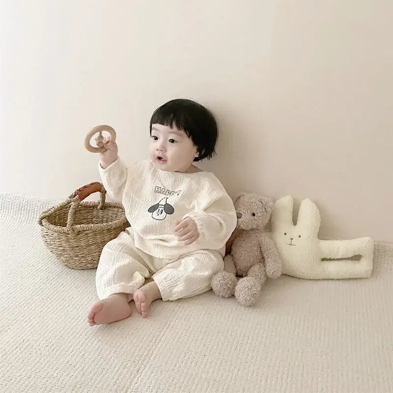 LUXBaby Cartoon Casual Tops + Pants 2pc Set