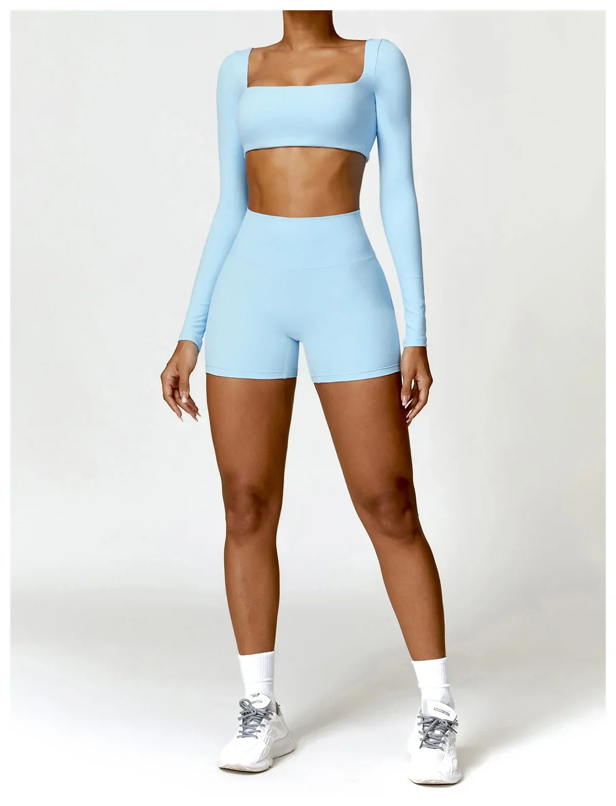 New Long sleeve Shirt Sports Set Women Fitness Tights Yoga Set Crop Top Running High Waist Gym Set Womens Outfits Yoga Clothing Luxlife Brands