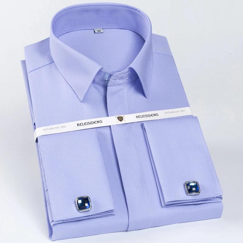 Classic French Cuff Hidden Button Dress Shirt Luxlife Brands