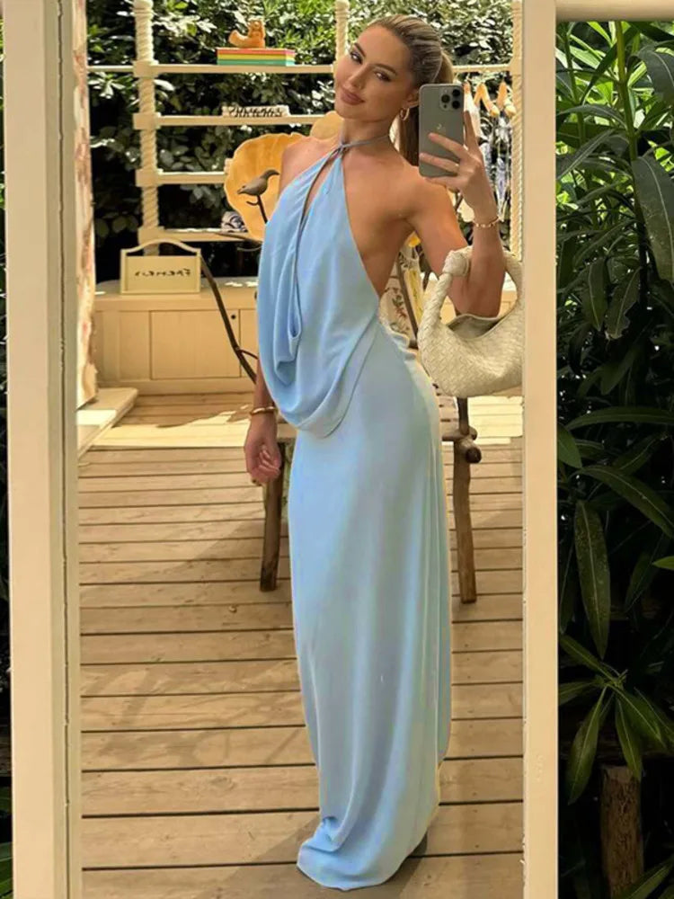 Avrilyaan Hollow Out Backless Sexy Two Piece Set Crop Top And Maxi Long Skirt Women Set Elegant Casual 2 Piece Set Women Set Luxlife Brands