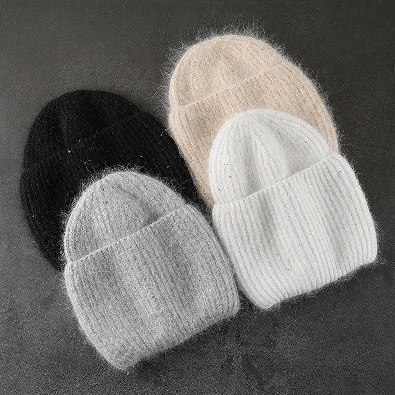 Women’s Rabbit Fur Beanie Hat LUXLIFE BRANDS