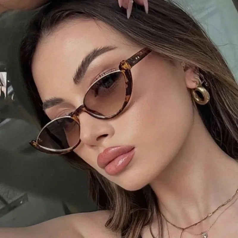 Hiking 2pcs Vintage Cat Eye Anti Light Glasses Half-frame Glasses Fashion Brand Design UV400 Eyewear Accessories Goggle