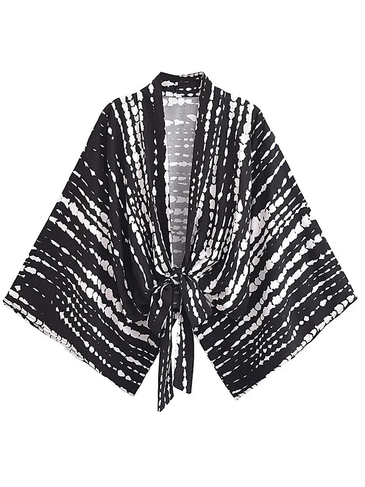 Vintage Boho Kimono Short Robe