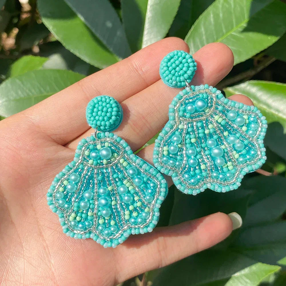 Handmade Beaded Drop Earrings