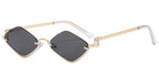 Fashion Small Polygonal Sunglasses Women Brand Metal Half Frame Glasses Ladies Hipster Sexy Cat Eye Shades Vintage Luxlife Brands