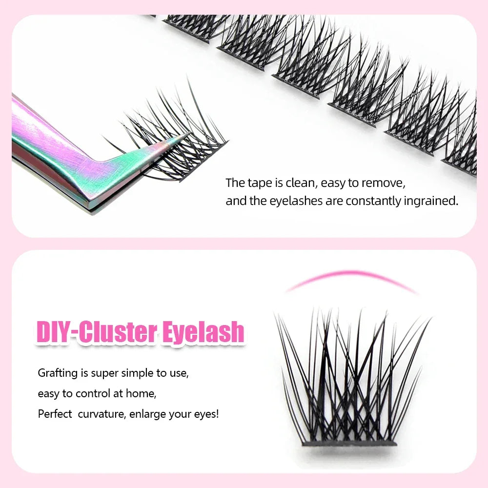 DIY 144 Cluster Lashes YUANZHIJIE free ship Segmented Beam Natural C/D Curl Individual Mink Eyelashes Makeup Supplies at home LUXLIFE BRANDS