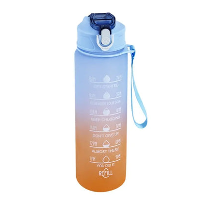 Gradient Sports Water Bottle with Time Marker Leak-proof Cup Motivational BPA Free