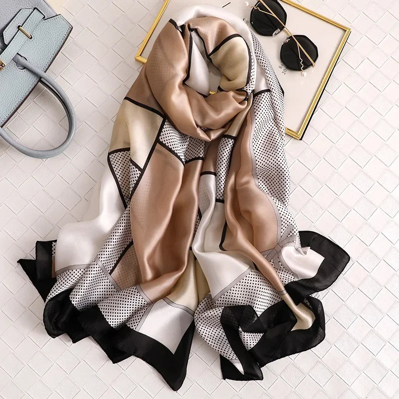 Luxury brand hijab summer women scarves soft long print silk scarves lady shawl and wrap 2022 pashmina bandana beach stoles