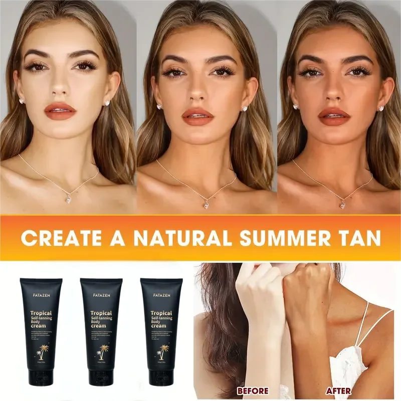 Instant Dark Tanning Lotion - Natural Self-tanner, bringing the body a stripe-free medium dark gradient tan