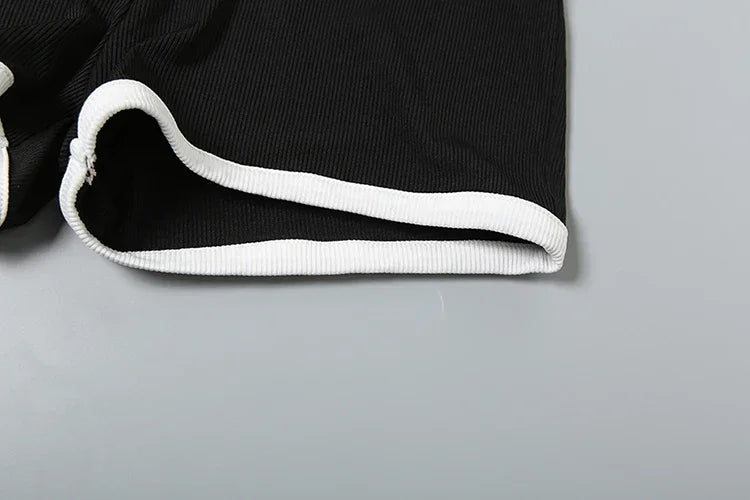 Cutenew Classic Women 2 Piece Set Trend Panelled Single Breasted Sleeveless Tanks+Elastic Waist Shorts Female Matching Outfits