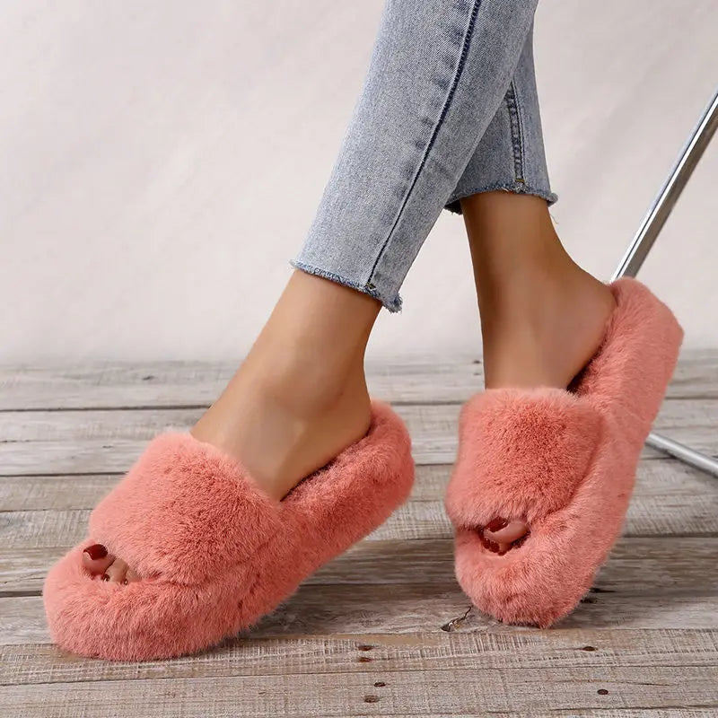 Platform Cozy Plush Slippers LUXLIFE BRANDS
