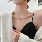 Luxury Elegant Crystal Circle Choker Fashion Roman Digital Stainless Steel Gold Silver Color Pendant Necklaces for Women Jewelry Luxlife Brands