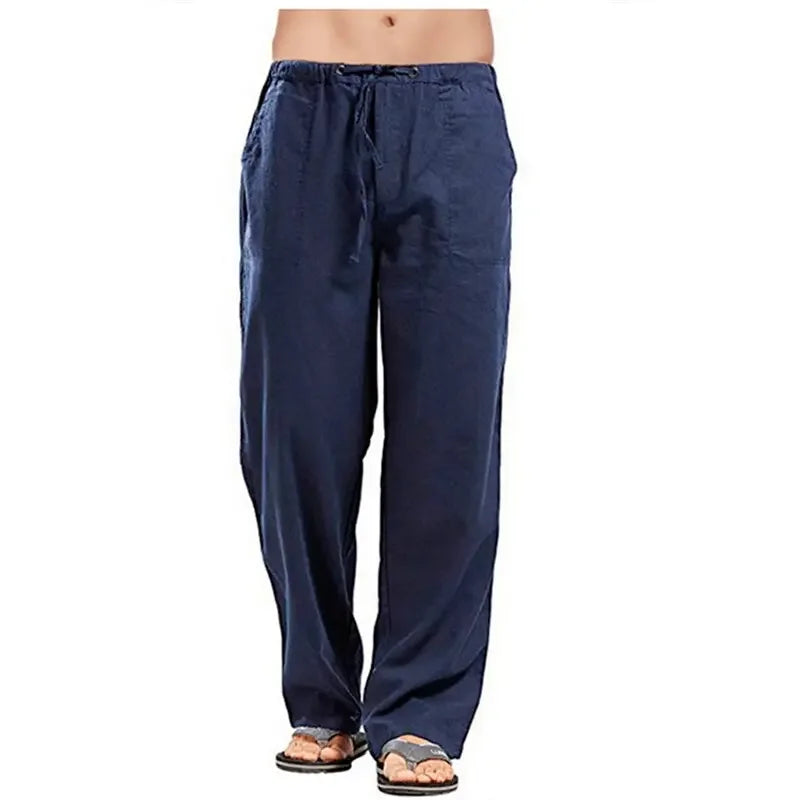 FGKKS Linen Wide Men Pants New Korean Oversize Linens Streetwear Trousers Male Spring Casual Men Pants