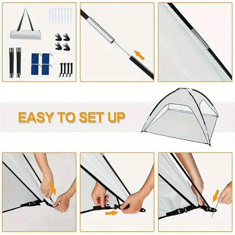 Pop Up 1-4 Person Beach Tent Sun/Water/Heat Resistant Outdoor Canopy Shelter