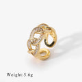 Ins Hot Fashion 18k Gold Plated Micro-inlaid Exquisite Zircon Ring Geometric New European and American Style Ladies Jewelry Luxlife Brands