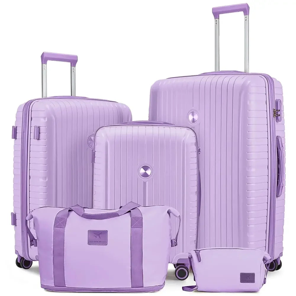 Hard Shell Luggage Sets with Duffel Bag and Toiletry Bag, TSA Lock