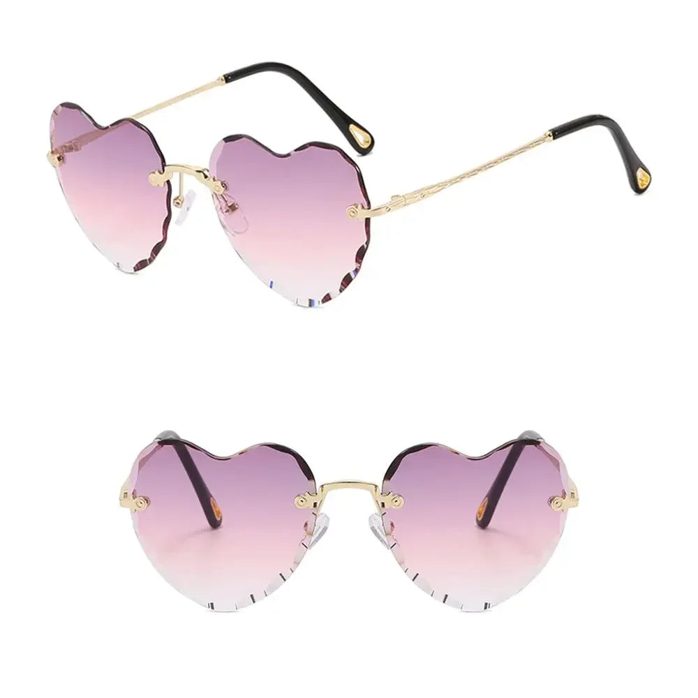 Heart-Shaped Rimless Sunglasses UV400 Luxlife Brands