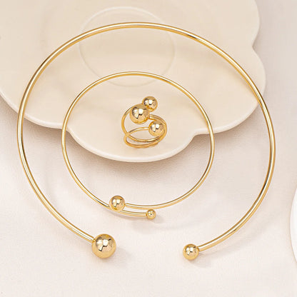 LUX Gold-plated Ring Bracelet Necklace