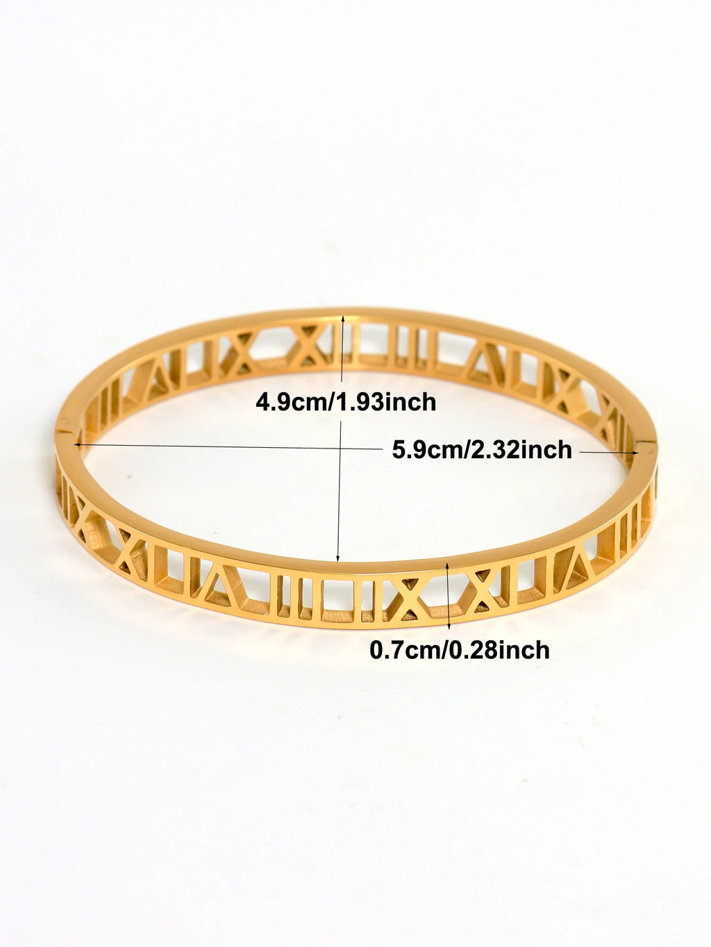 3Pcs/Sets Stainless Steel Hollow Roman Heart Bracelet for Women Leisure Wedding Jewelry Party Holiday Valentine's Day Gift